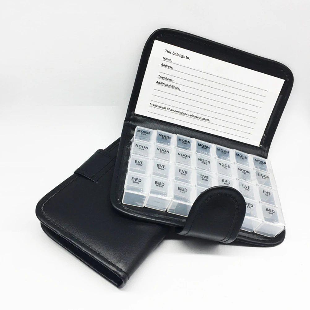 

Pill Boxes for One Week Medicine Travel Storage High Capacity Weekly Organizer Daily