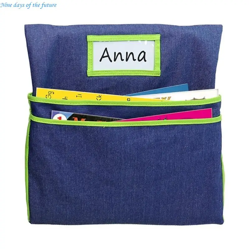 

Classroom Chair Storage Pocket with Name Card Slot, School Chair Back Storage Pockets E65A