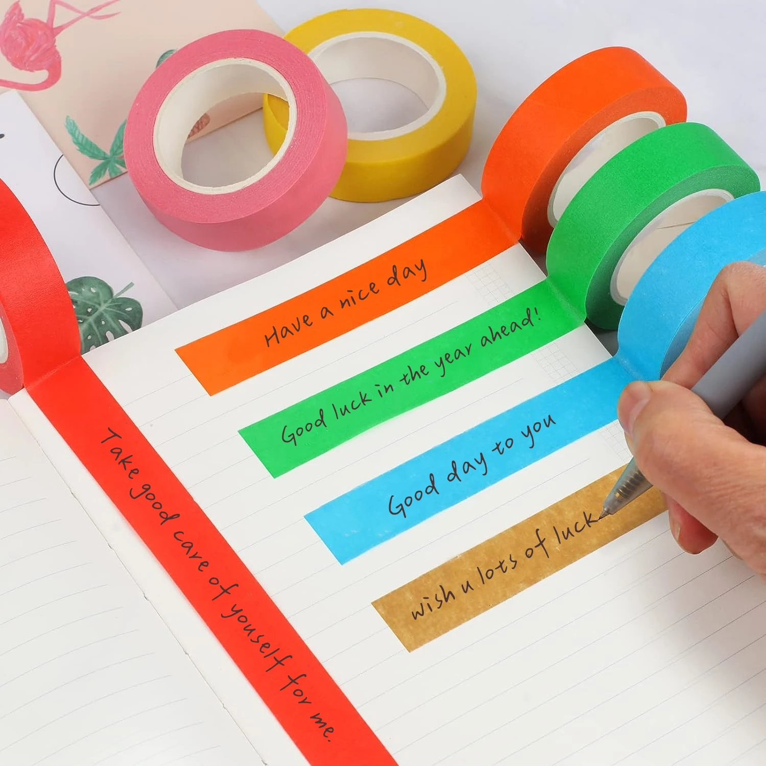 12 Rolls Colored Masking Tape 21 Yards Per Roll Rainbow Colors Painting Craft Labeling Paper Tapes for DIY Arts Party Teaching