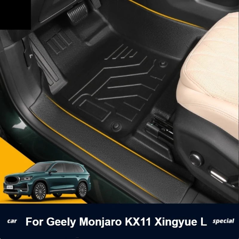 

Для Geely Monjaro KX11 Xingyue L 2021-2025 автомобильный полностью закрытый автомобильный напольный коврик из ТПЭ, антигрязные износостойкие аксессуары