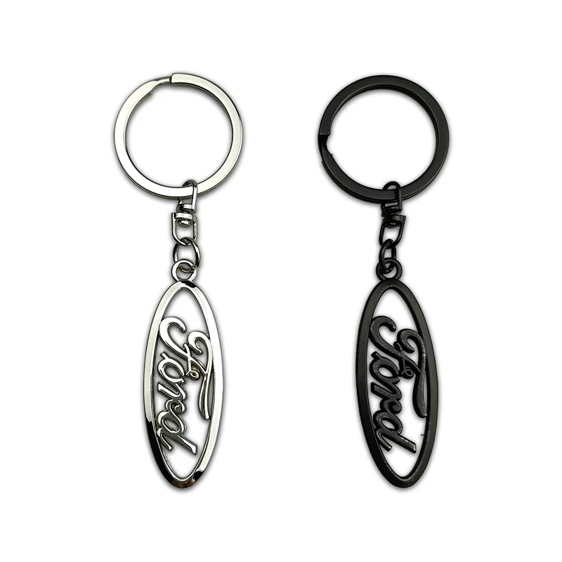 Metal Car Logo Keychain Zinc Alloy Auto Key Ring Pendant Styling Gift for Ford Escape Fiesta Ranger Mondeo Focus F150 Hub Caps