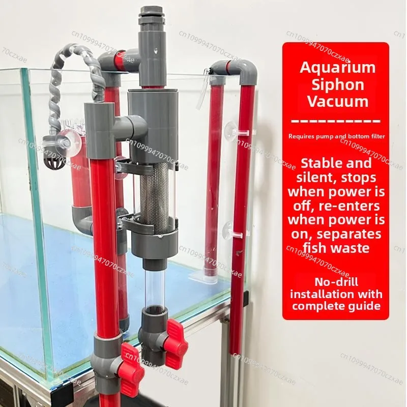 

No-Drill Aquarium Siphon Bottle Fish Waste Separation，Duckbill Bottom Blow Water Overflow Filter Pipe Parts Call Recovery