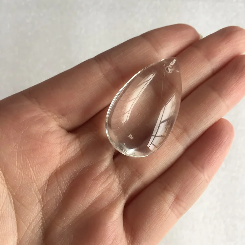 

22mm-76mm Crystal Clear Smooth Water Drop Chandelier Pendants Glass Suncatcher Prism Hanging Trimming Part