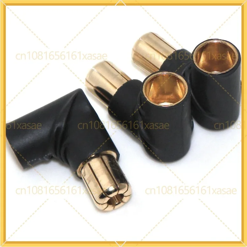3PCS 6.5mm Male to Female 90 Degree RC Bullet Adapter Connectors, Gold-Plated Copper ESC Motor Controller Extension Plug