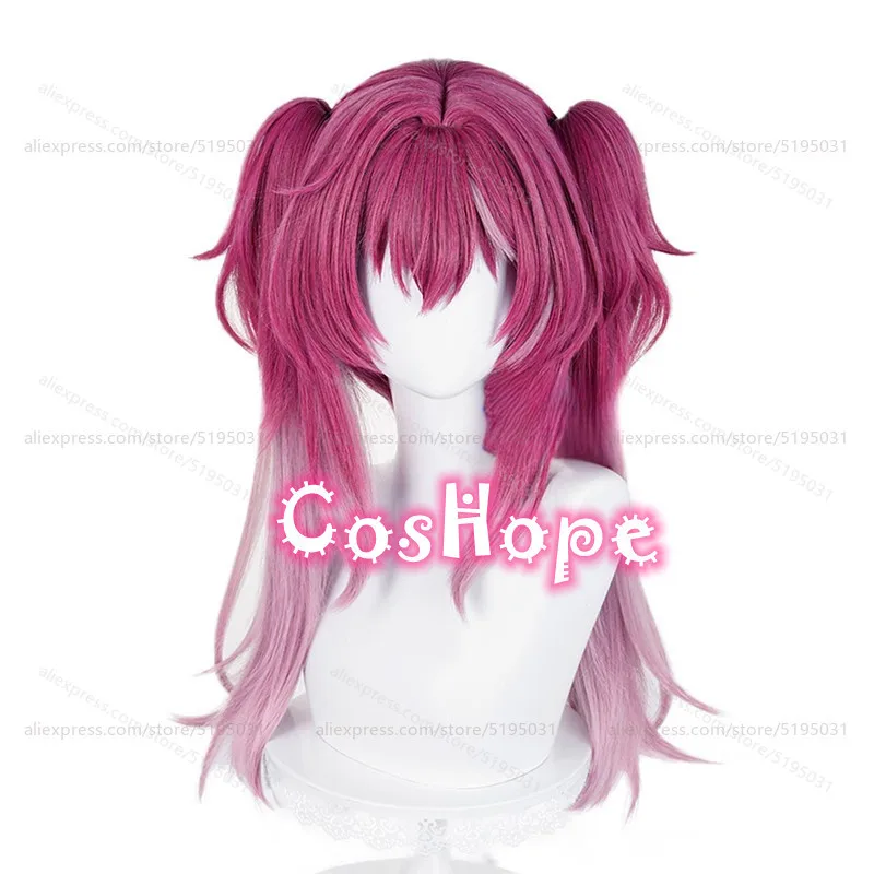 Lupa Cosplay Wig with Double Ponytails Rose Pink Gradient Wig Cosplay Anime Heat Resistant Synthetic Wigs for Halloween Costume