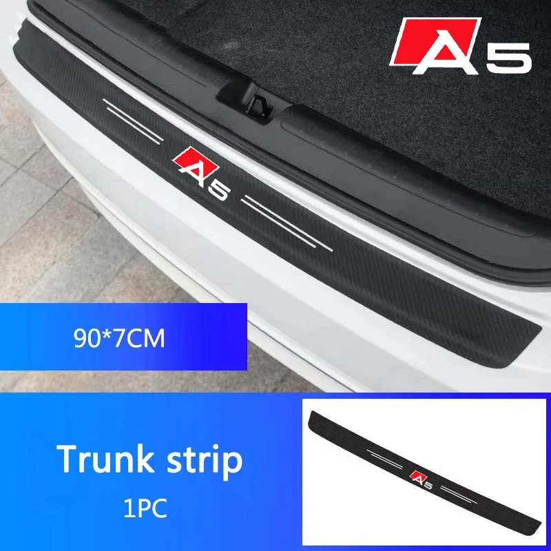 1pc Car Door Sill Protector Stickers Trunk Threshold Anti Scratch for Audi A5 Logo Trunk Bumper Guard Stickers Auto Accessories