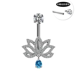 Fashion Crystal Belly Piercing Navel Ring Body Accessories Trigrams Flower Belly Button Piercing Ombligo Studs Jewelry