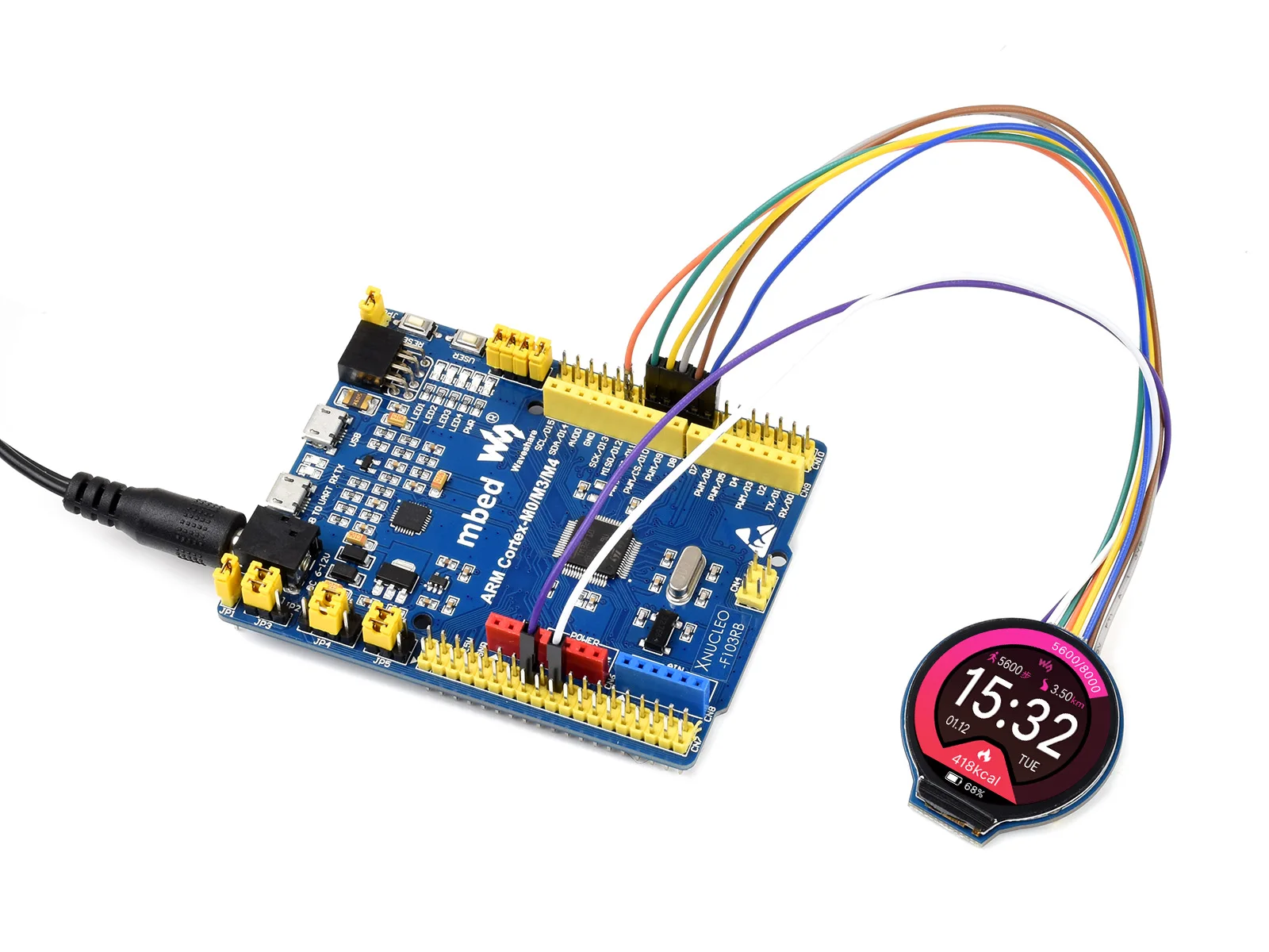 Picture 4: Waveshare 1.28inch Round LCD Display Module,65K RGB Colors,240x240,SPI Interface,Support Raspberry Pi/Jetson Nano/Arduino