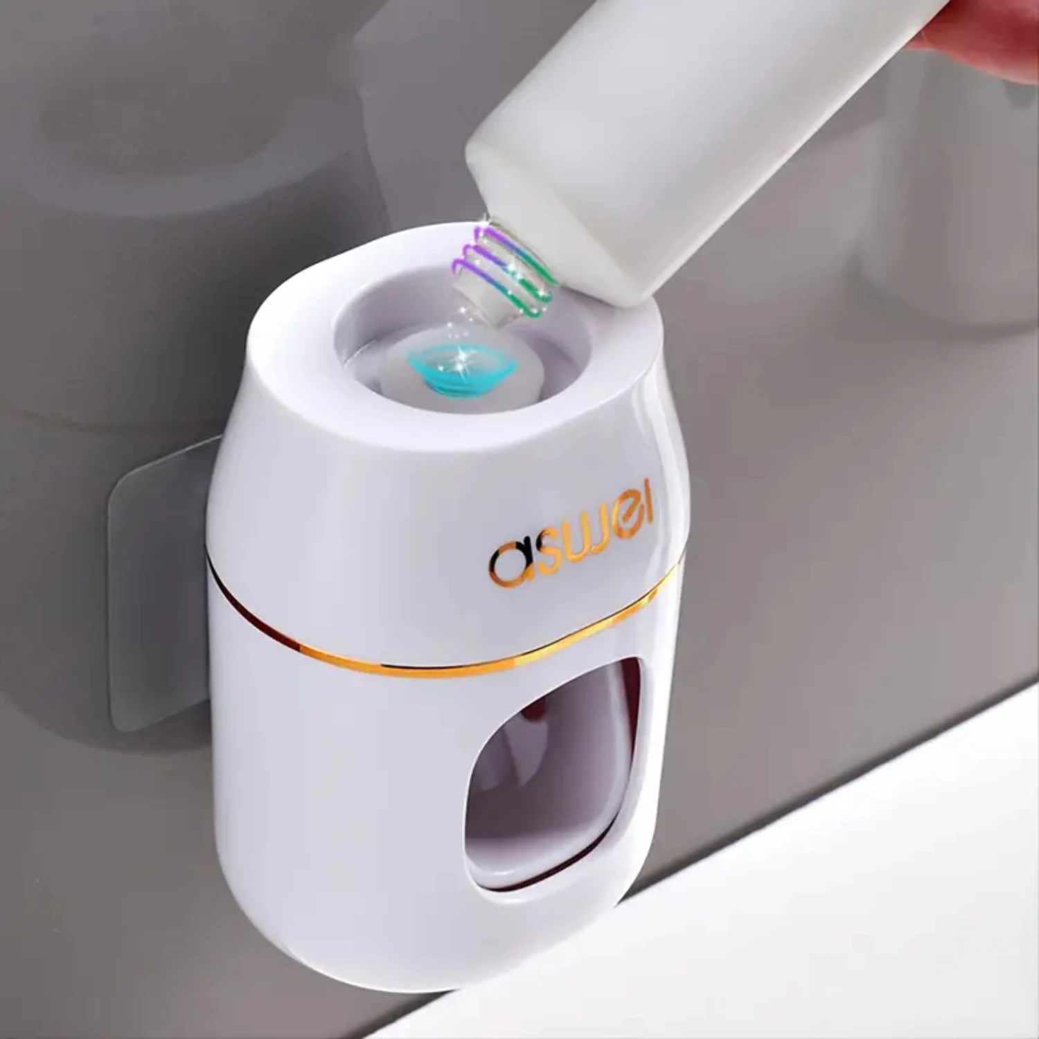 Toothpaste Automatic Squeezer with 1pc Capacity, Convenient Toothpaste Storage Rack Included