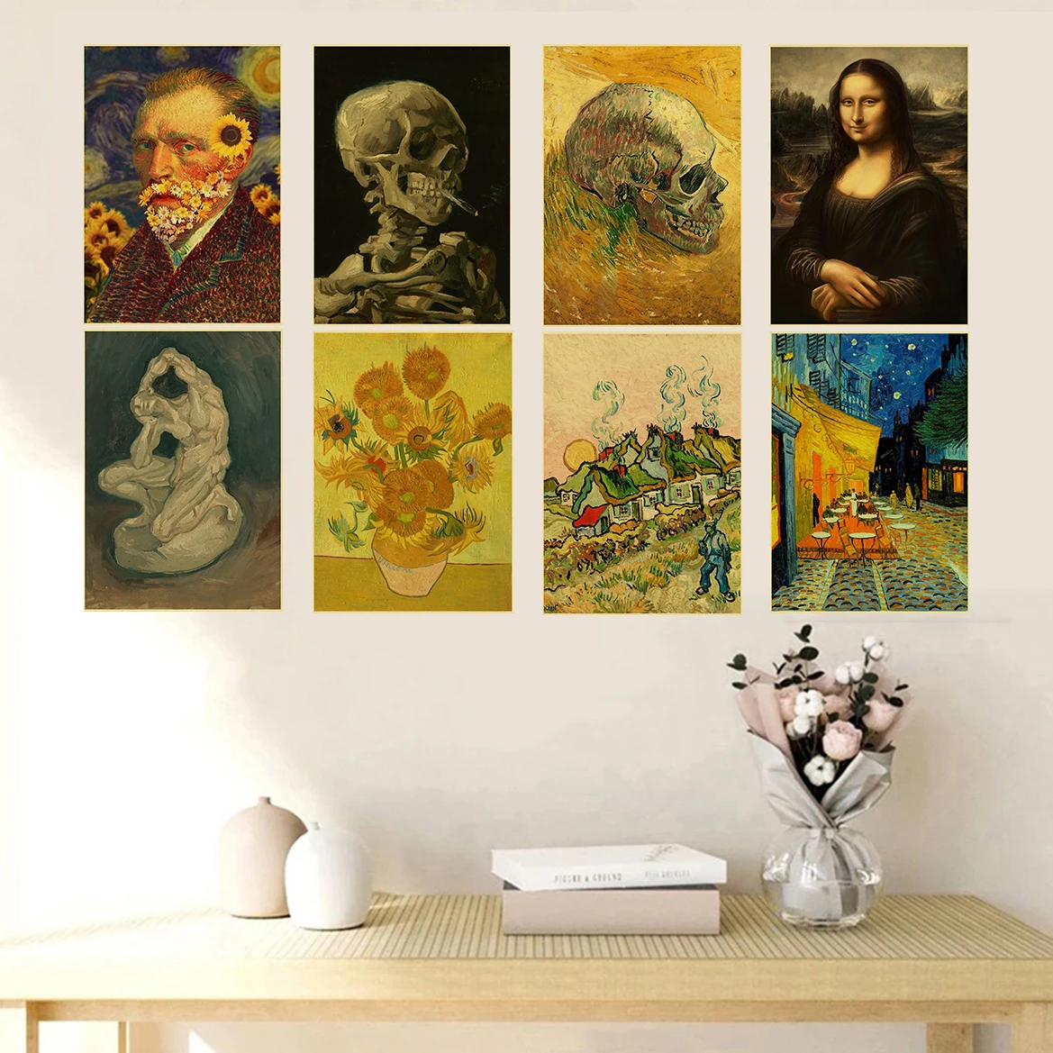 Famous Oil Painting Collection Posters Van Gogh Works Retro Kraft Paper Home Bar Cafe Decor Print Aesthetic Art Wall Paintings