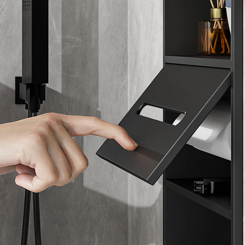 المخصصة الفولاذ المقاوم للصدأ المتخصصة المرحاض رف المهملات يمكن جزءا لا يتجزأ من خزانة المرحاض المعدنية المتخصصة #2