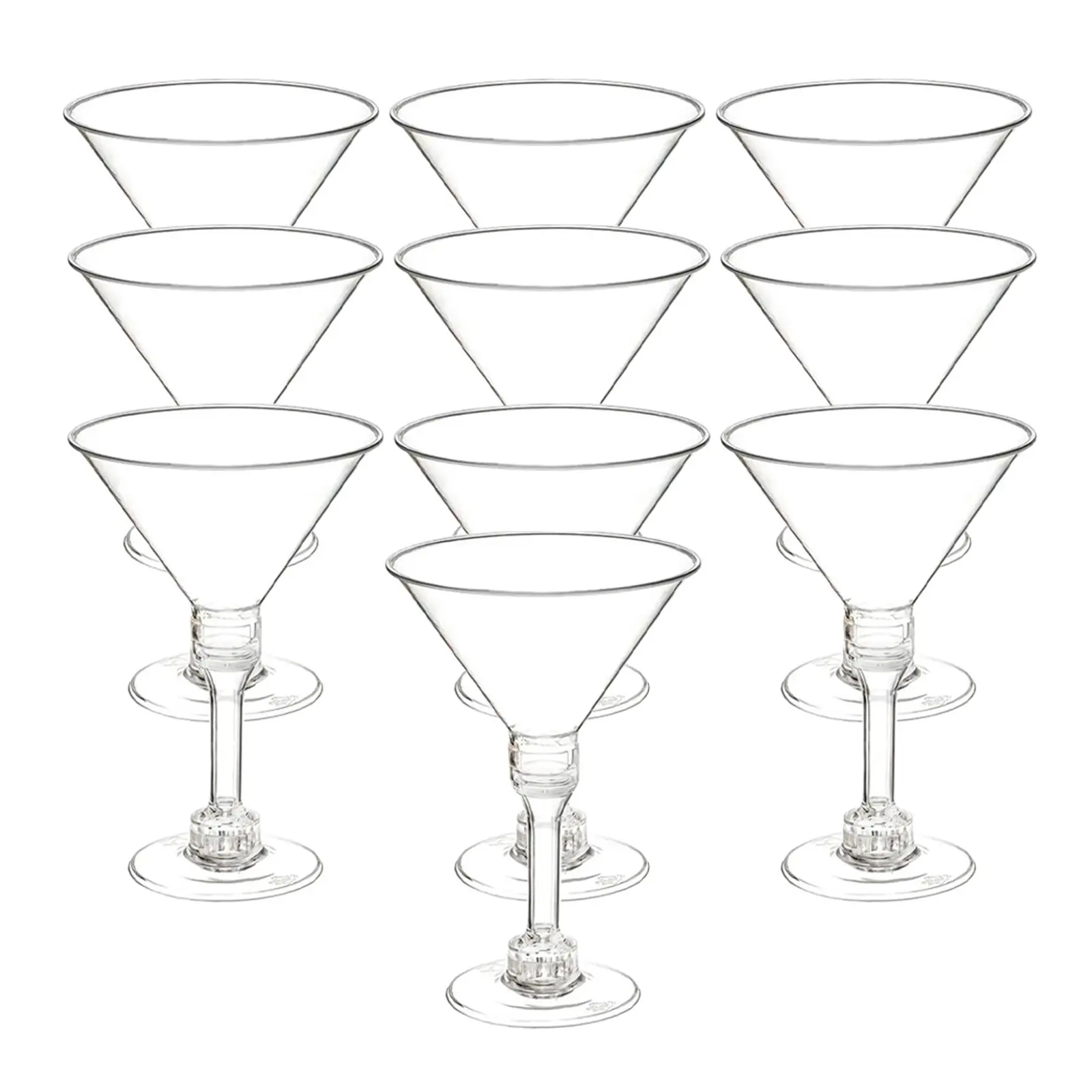 10pcs Cocktail Cups Clear Plastic Goblets Disposable Drink Cups for Wine Party Wedding Banquet Glasses