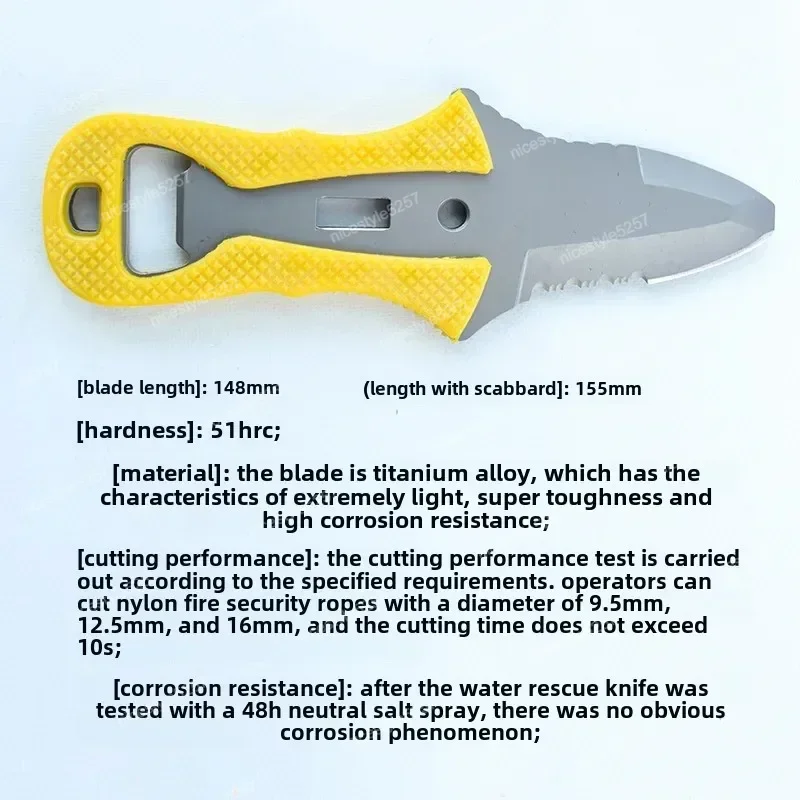 Water Rescue Knife Titanium Alloy Outdoor Portable