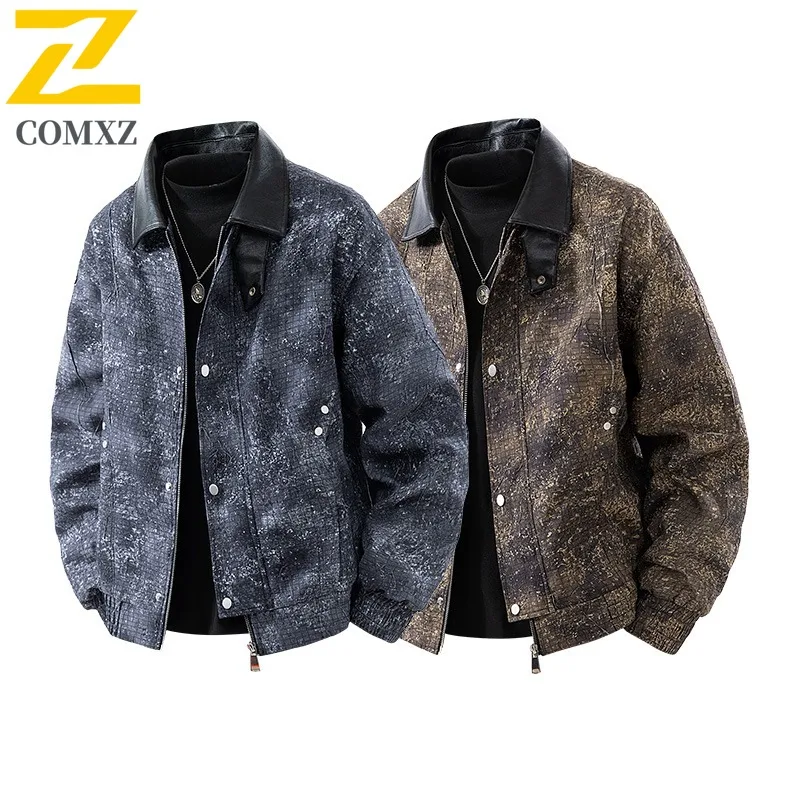 COMXZ الرجال Chaqueta ترتيب الأسرة طوق كامو يندبروف في الهواء الطلق تشغيل الصيد الصيد خفيفة الوزن ملابس خارجية الخريف السترات الكلاسيكية