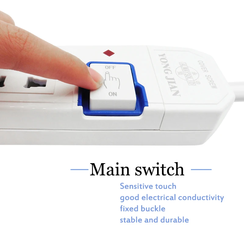 تمديد الرصاص قطاع الطاقة 3 إلى 6AC منافذ مأخذ عالمي التبديل مجلس الطاقة 1.5 متر تمديد الحبل 3500 واط شبكة تصفية