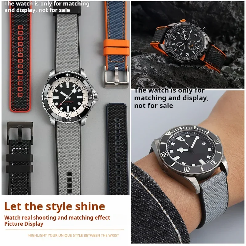 22mm 24mm Waterproof soft watchband For Breitling Avenger Blackbird Professional Endurance Super Ocean Series rubber watch strap view 4