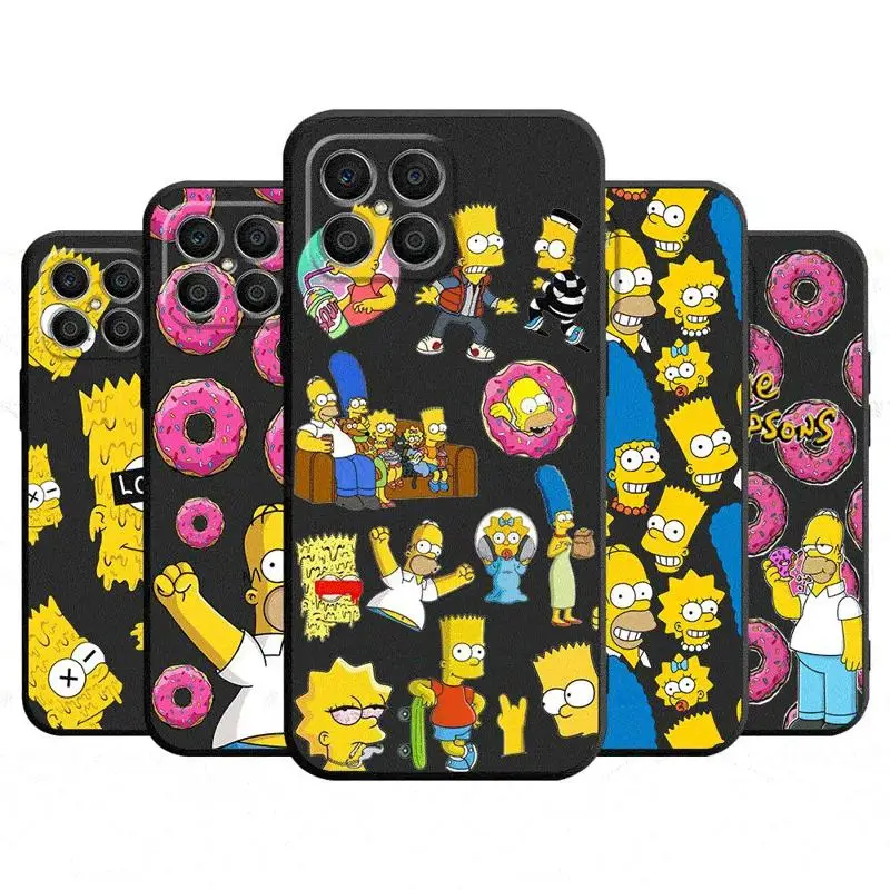 The Simpsons Homer Case For Honor X8a X8 90 X9a 8X 70 X9 X6 Magic5 Pro P40 Pro Black Soft Phone Funda