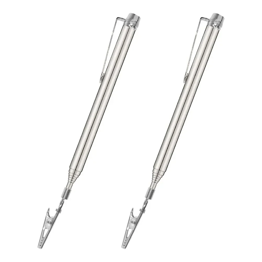 2PCS Telescopic Clips Stainless Steel For Air Conditioning Home Repairs Automotive Work Multimeter Pen Clip