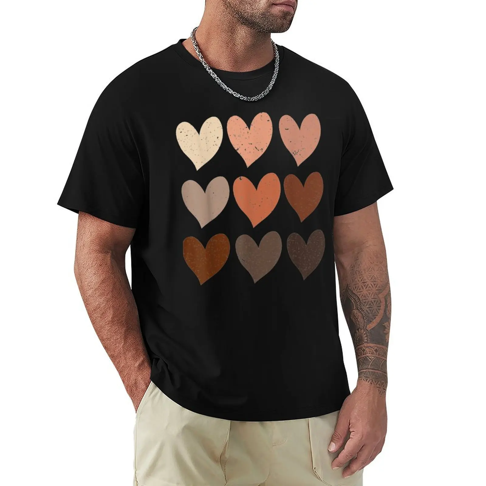 Diversity Hearts, Skin Tone Hearts T-Shirt plus size clothes oversized graphic tee plain tees tee shirts for men