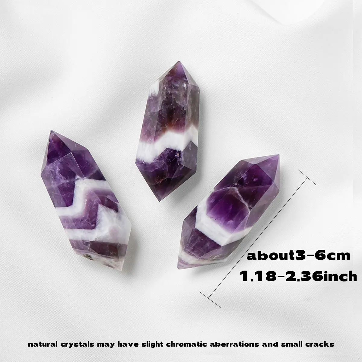 1PC Natural Crystal Amethyst Double Point Wand Healing Quartz Stone Energy Quartz Home Decoration