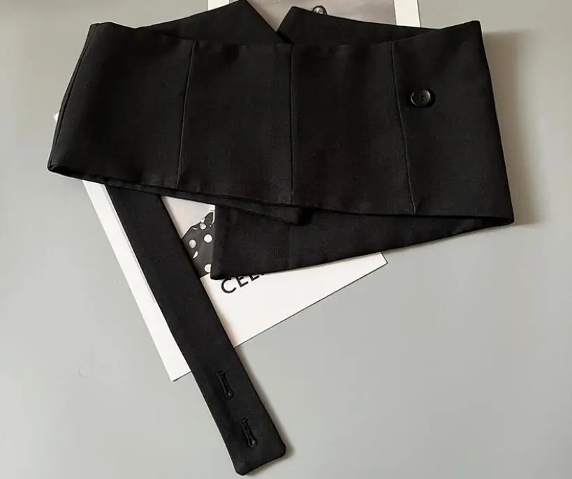 Runway moda donna tessuto nero Cummerbunds vestito femminile corsetti cintura cinture decorazione cintura larga TB2987