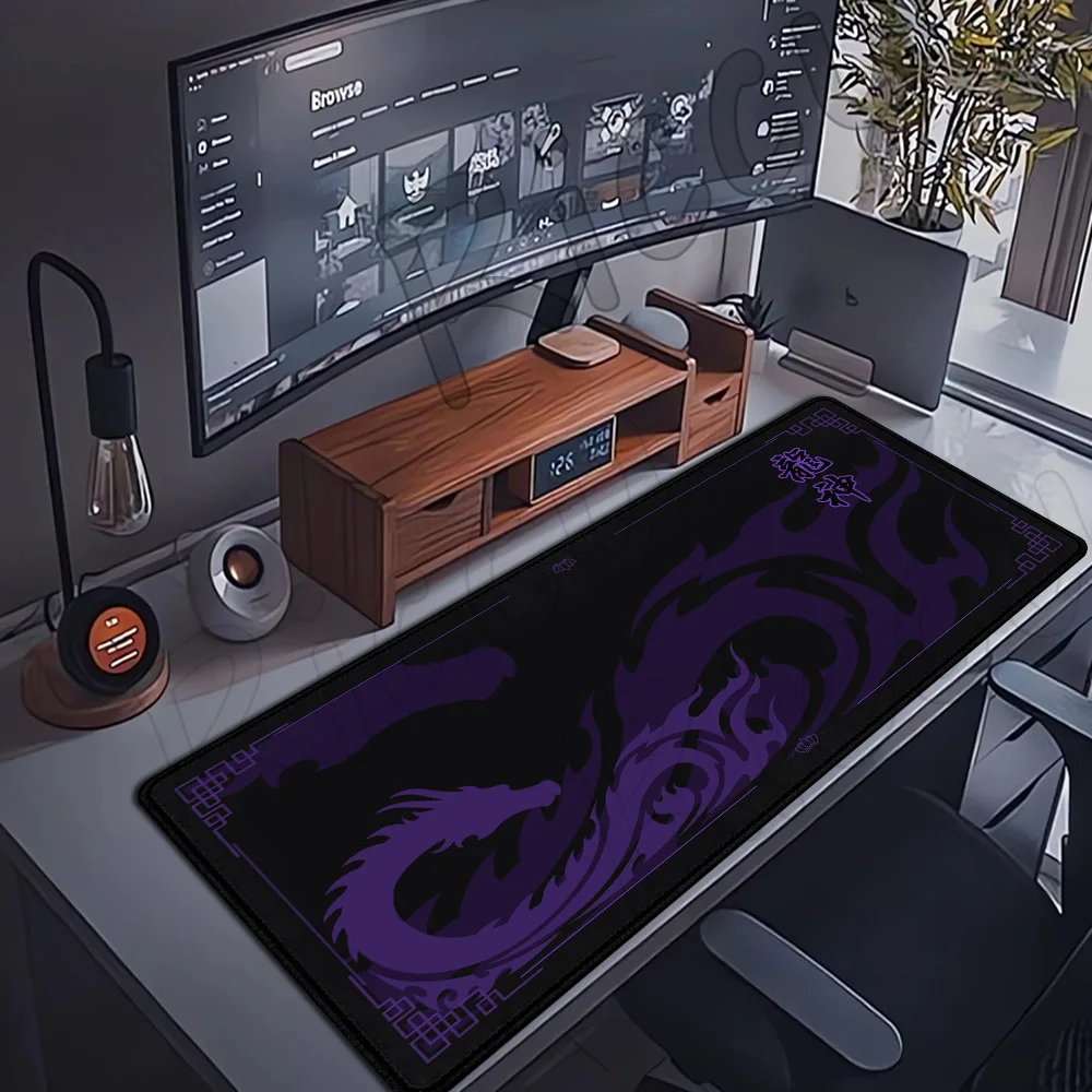 Mouse Pad Purple And Black Dragon XXL Computer Large Gamng Mousepad Extended Desk Mats Mice Pad Office Carpet Playmat Table Mat