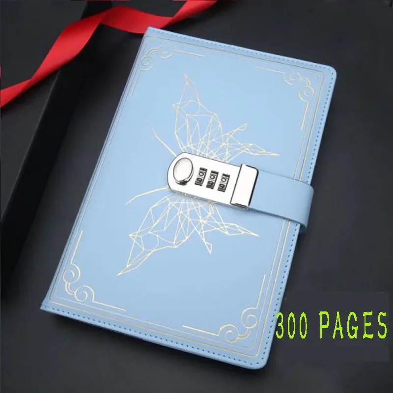 Vintage Password Book with Lock Student Diary Simple Notebook Thickened Japanese and Korean Stationery Password Lock Notebook