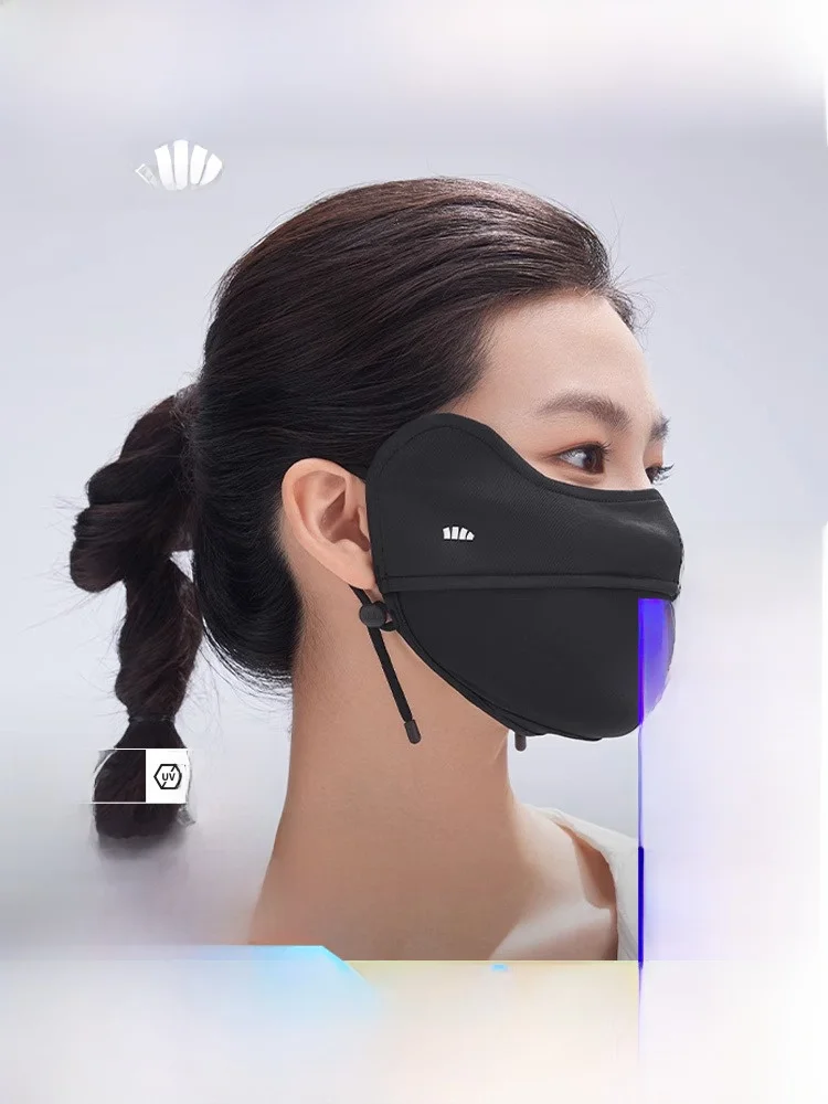 

Модная женская солнцезащитная маска для лица из ледяного шелка с защитой от УФ-лучей, с креплением на уши, моющаяся, для взрослых, с принтом «Банановый лист»