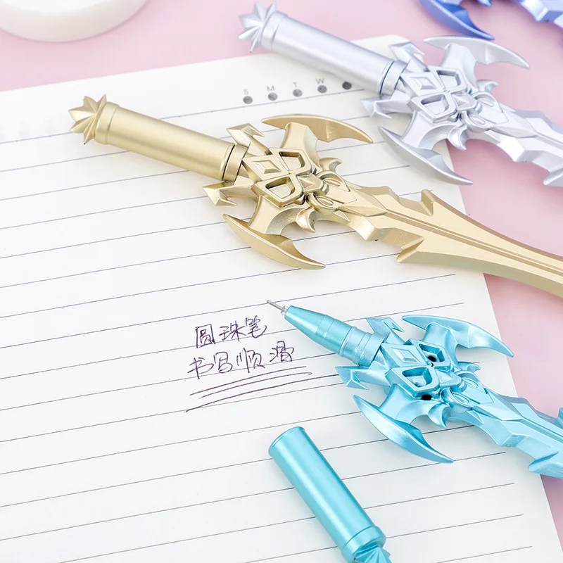 40 Pcs  Bat Sword Knife Weapon Gel Ink Pen/Creative Cartoon Student Office Fountain Water Signature Stationery/Children gift