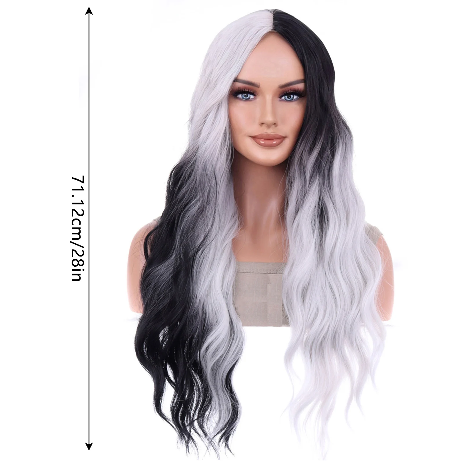 Women's Wavy Hair Cosplay Wigs Full Head Wigs Regular Everyday Wigs for Woman Girls Daily Use Hair Styling