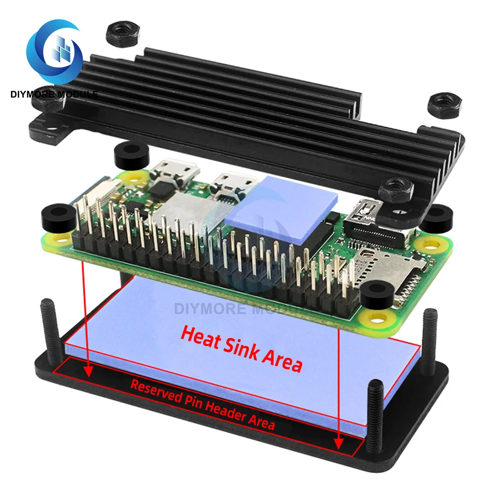 for Raspberry Pi 4 Model B Aluminum Case, Passive Cooling Aluminum Alloy Protective Shell Metal Enclosure for Raspberry Pi 4 Mod image 3