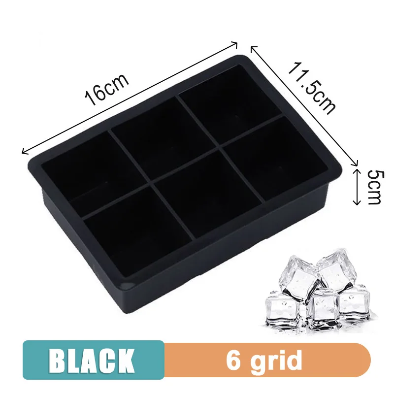 4/6/8/15 Grid Big Ice Tray Mold Giant Jumbo Large Food Grade Silicone Ice Cube Square Tray Mold DIY Ice Maker Ice Cube Tray image 3