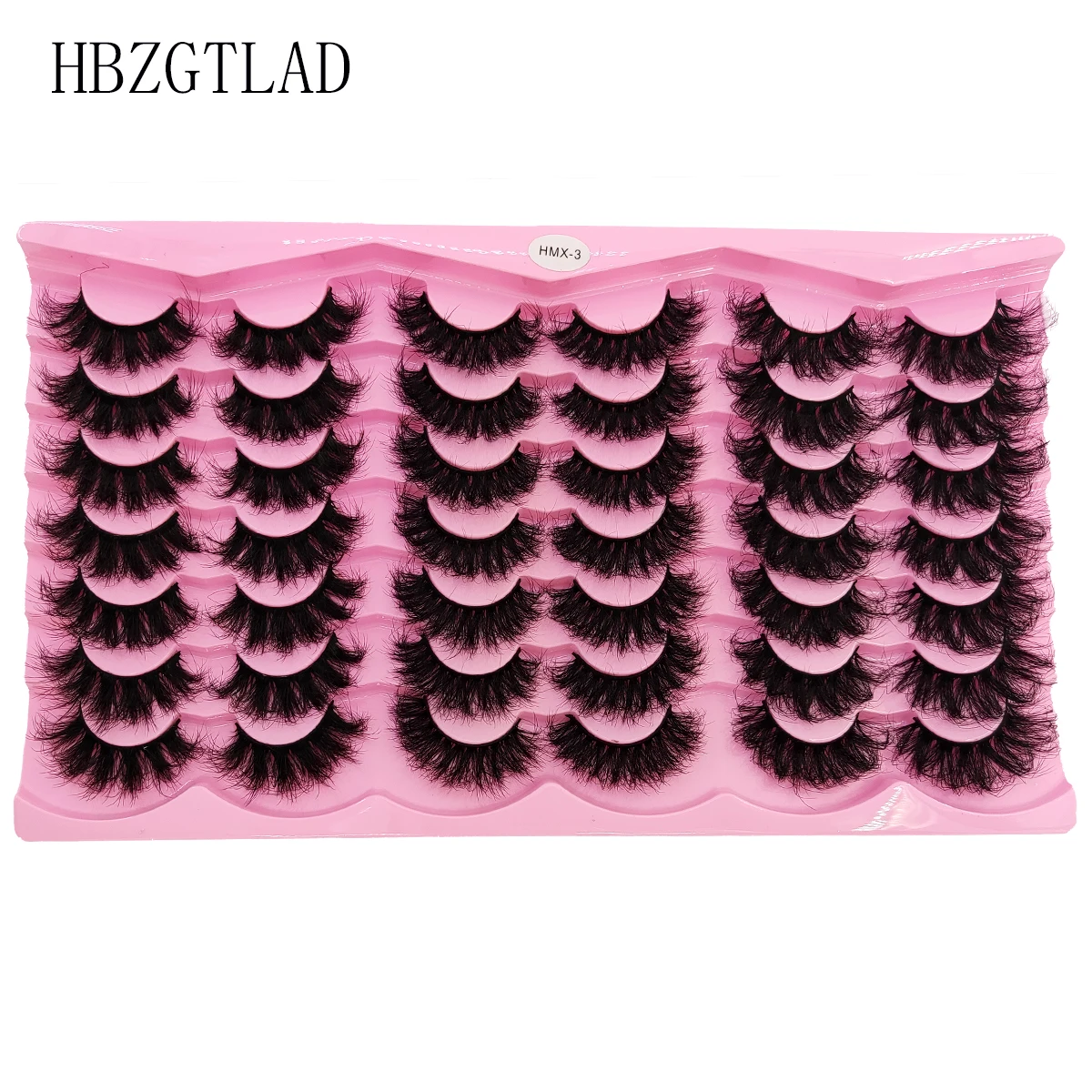 HBZGTLAD 21 Double Natural Striped Fluffy Artificial Mink Eyelash 3D False Eyelash Fluffy Curl False Eyelash Extended Makeup