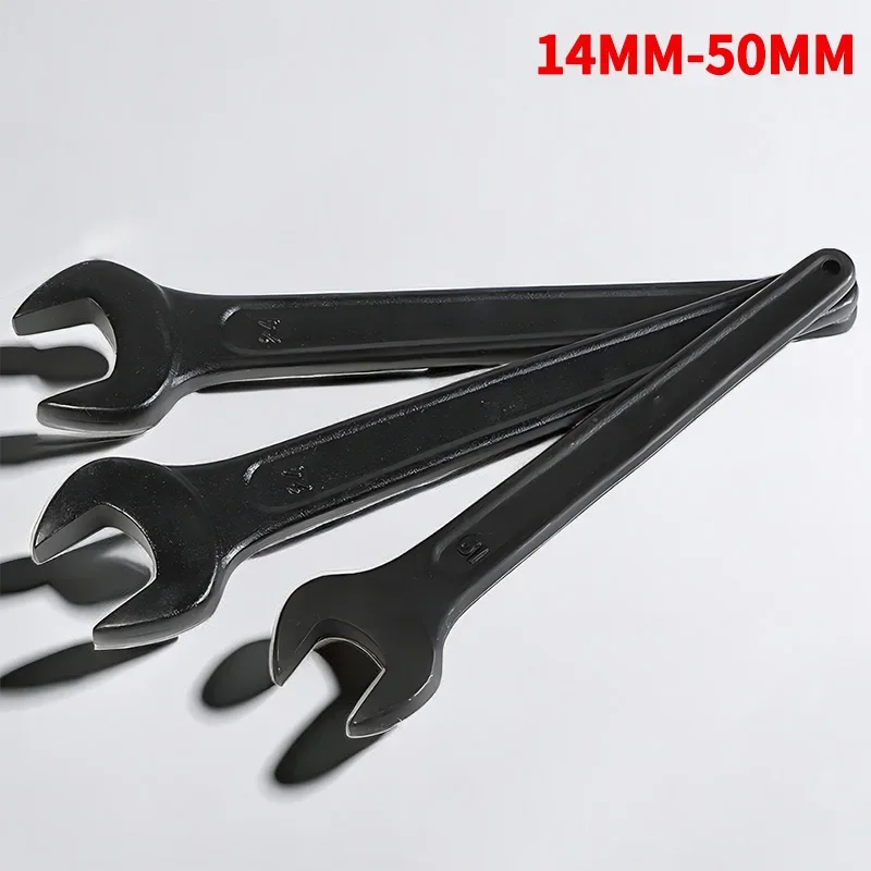 High Carbon Steel Single Open Ended Wrench Spanner Set - Heavy Duty Handle Wrench, Sizes: 14/16/17/18/19/21/22/24/27/30/32/36mm