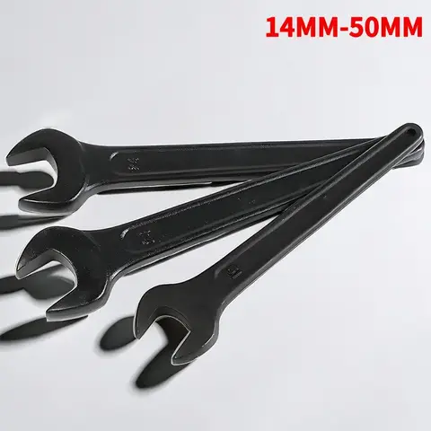 고탄소강 싱글 오픈 엔드 렌치 스패너 세트, 헤비 듀티 핸들 렌치, 크기: 14mm, 16mm, 17mm, 18mm, 19mm, 21mm, 22mm, 24mm, 27mm, 30mm, 32mm, 36mm