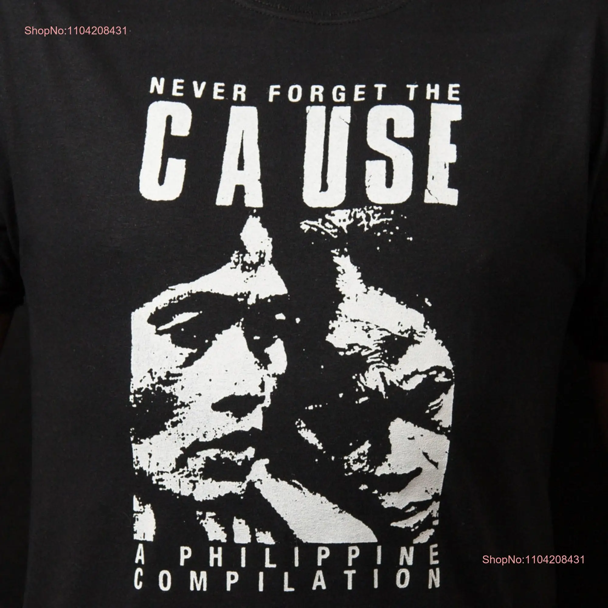 Never Forget the Cause compilation Philippine punk black t shirt Middle Finger Productions reissue long or short sleeves