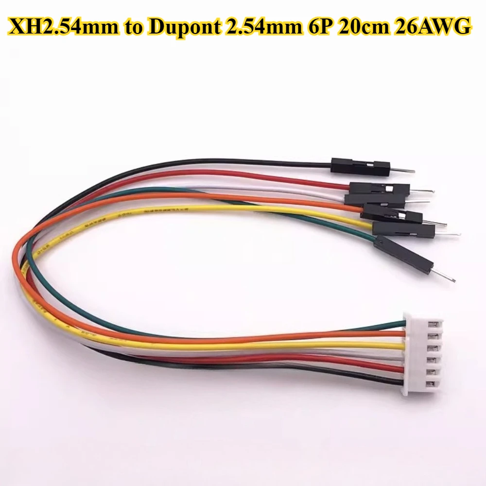 

20Pcs/lot XH2.54mm 2P/3P/4P/5P/6P to Dupont 2.54mm Male head 1P Terminal Wire Length 20cm 26AWG Electronic Wire Jumper Line