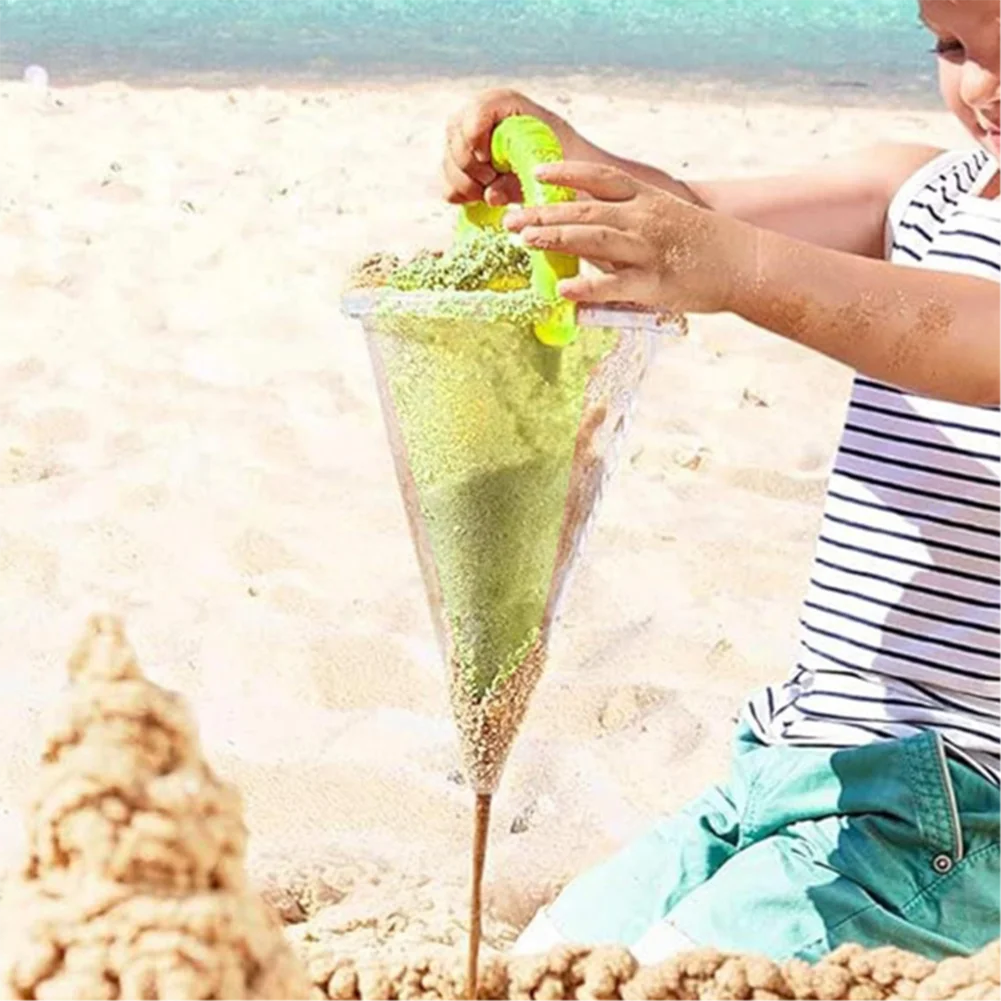 Embudo de playa para niños, herramienta de construcción de castillo de arena, embudo para mezclar arena y agua, embudo para derrames de arena, juego de caja de arena al aire libre