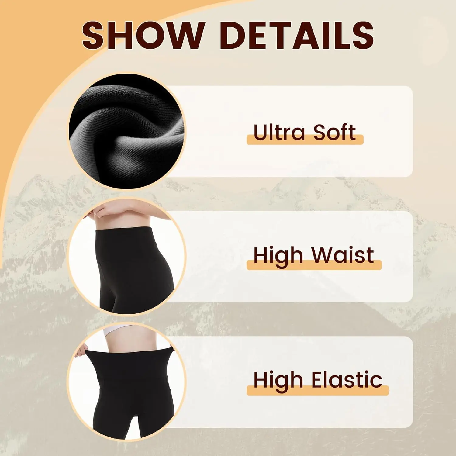 Leggings de cintura alta de forro polar para mujer, pantalones estampados suaves y opacos con control de barriga para correr, ciclismo, yoga y entrenamiento