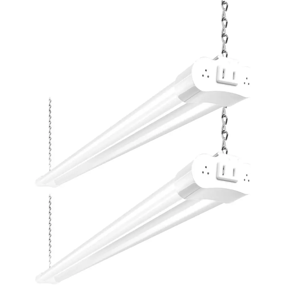 

2 Pack 4T Linkable LED Shop Light or Garage, 4400lm, 4T 42W, 5000K Daylight LED Workbench Light ixture with Plug, Hanging or Sur