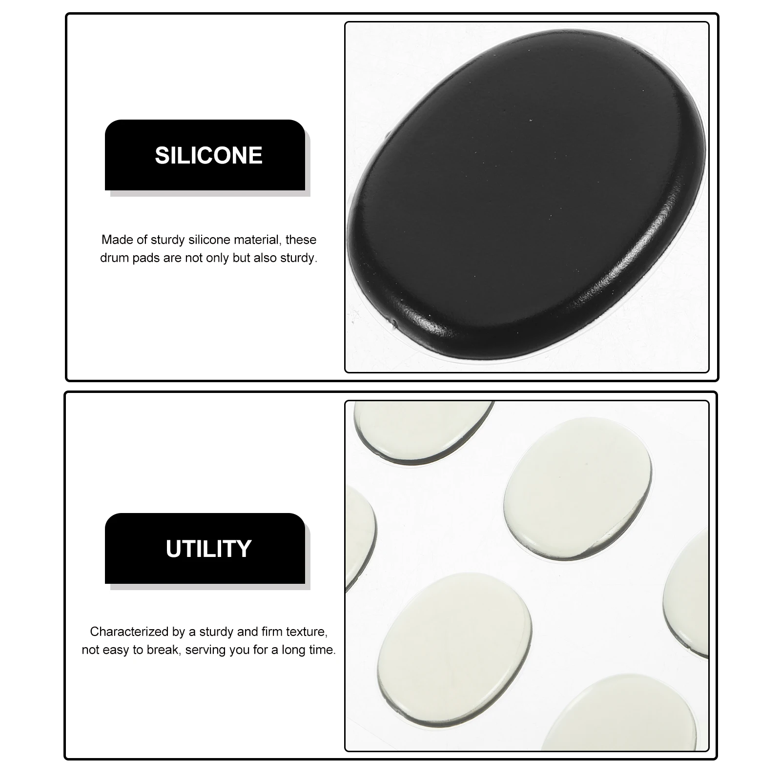 

48pcs Patch Kick Drum Pad Self-Adhesive Noise Reduction Mute Pad For Bass Drumhead Protector Durable Silicone Drum Parts Quiet