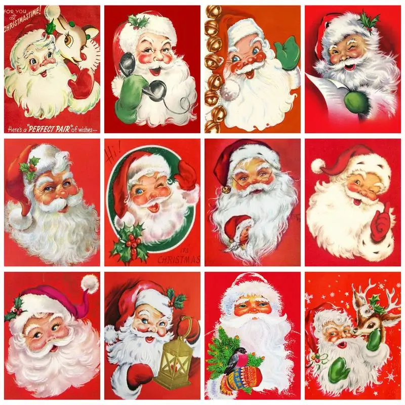 

CHENISTORY 5D Diamond Painting With Frame Santa Clause Cross Stitch Adults Crafts Mosaic Embroidery Gift Home Decors Artwork