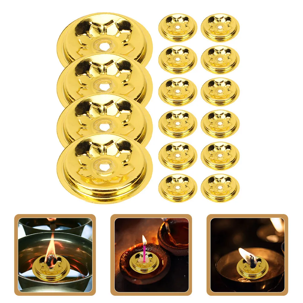 

20pcs Buddha Lamp Oil Float Lotus Ghee Holder C Wick Holders Torch Worship Centerpiece Fuel