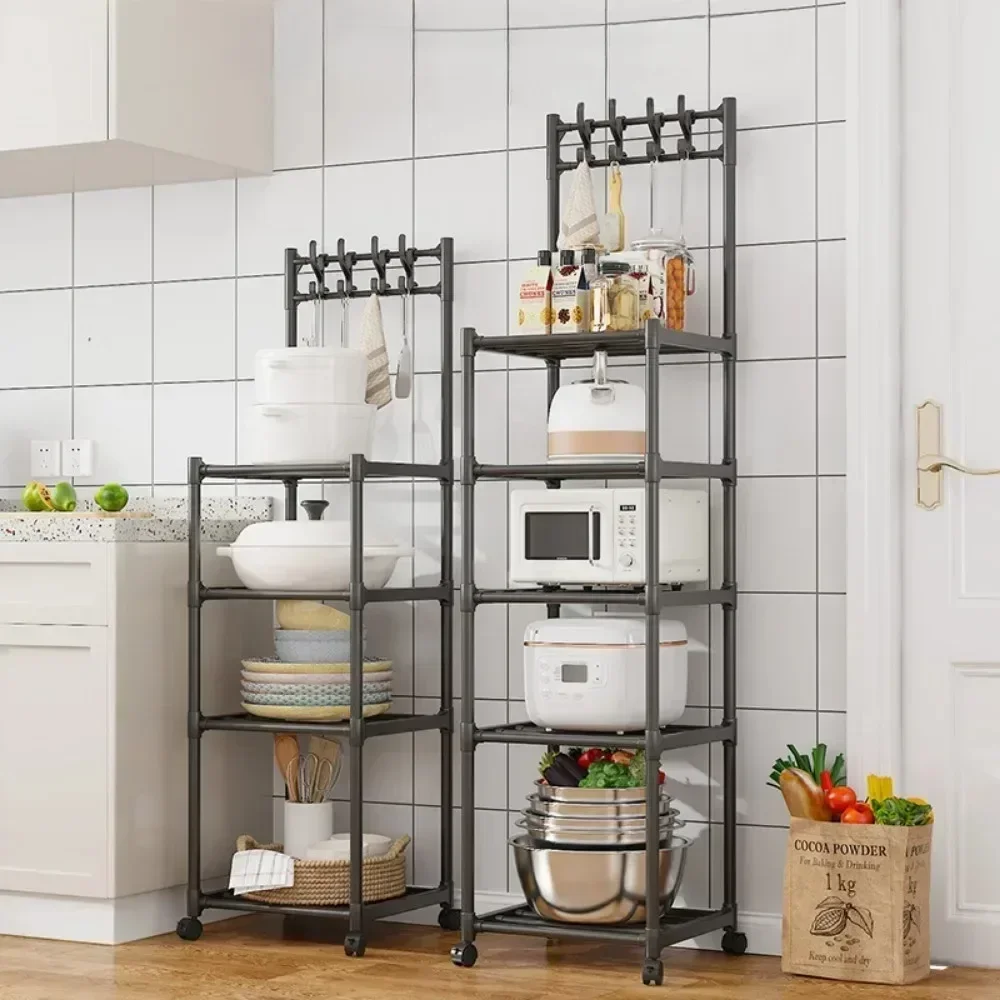 Kitchen Storage Rack Floor Stand Multi-layer Household Microwave Stove Rack Household Floor Microwave Oven Oven Shelf