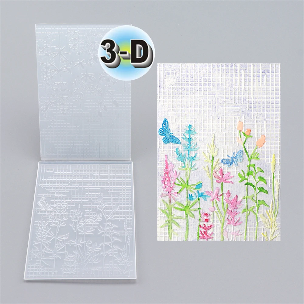 

Nature's Dream 2 Botanicals 3D Embossing Folder for DIY Scrapbooking Easter Paper Card Making Craft Plastic Template Stencil