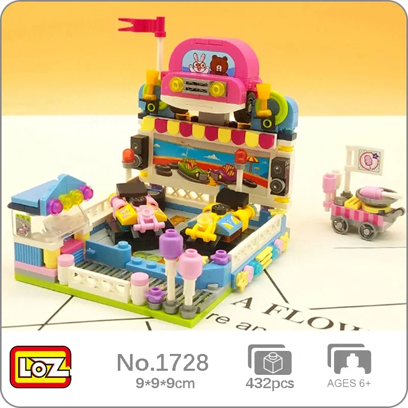 

LOZ 1728 Dream Amusement Park Bumper Car Dodgem Playground Architecture DIY Mini Blocks Bricks Building Toy for Children no Box