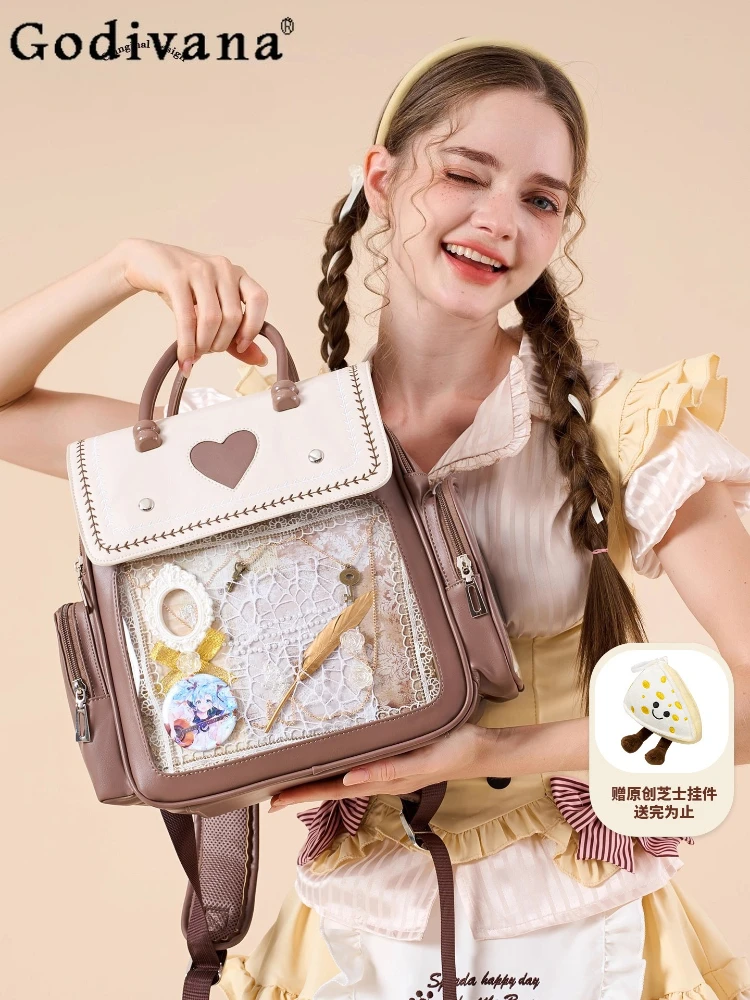 

2D Japanese Original Lolita Pain Bag for Women Casual Commuting Daily Large Capacity Cute Doll Bag Versatile Backpack