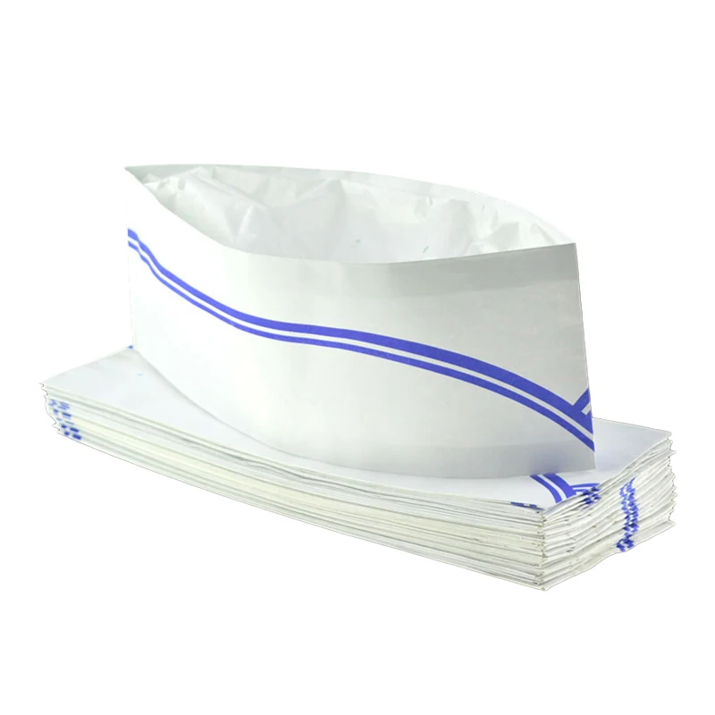 Chapéu descartável para chef de cozinha, catering de papel não tecido para cozinhar, restaurante, garçom, trabalho, hotel, barco, 10 peças