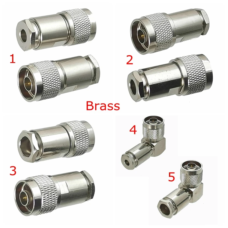 10pcs/lot L16 N Male Connector Right Angle N Type Male Clamp for RG58 RG223 RG142 RG400 LMR195 5D-FB LMR400 7D-FB Cable Brass