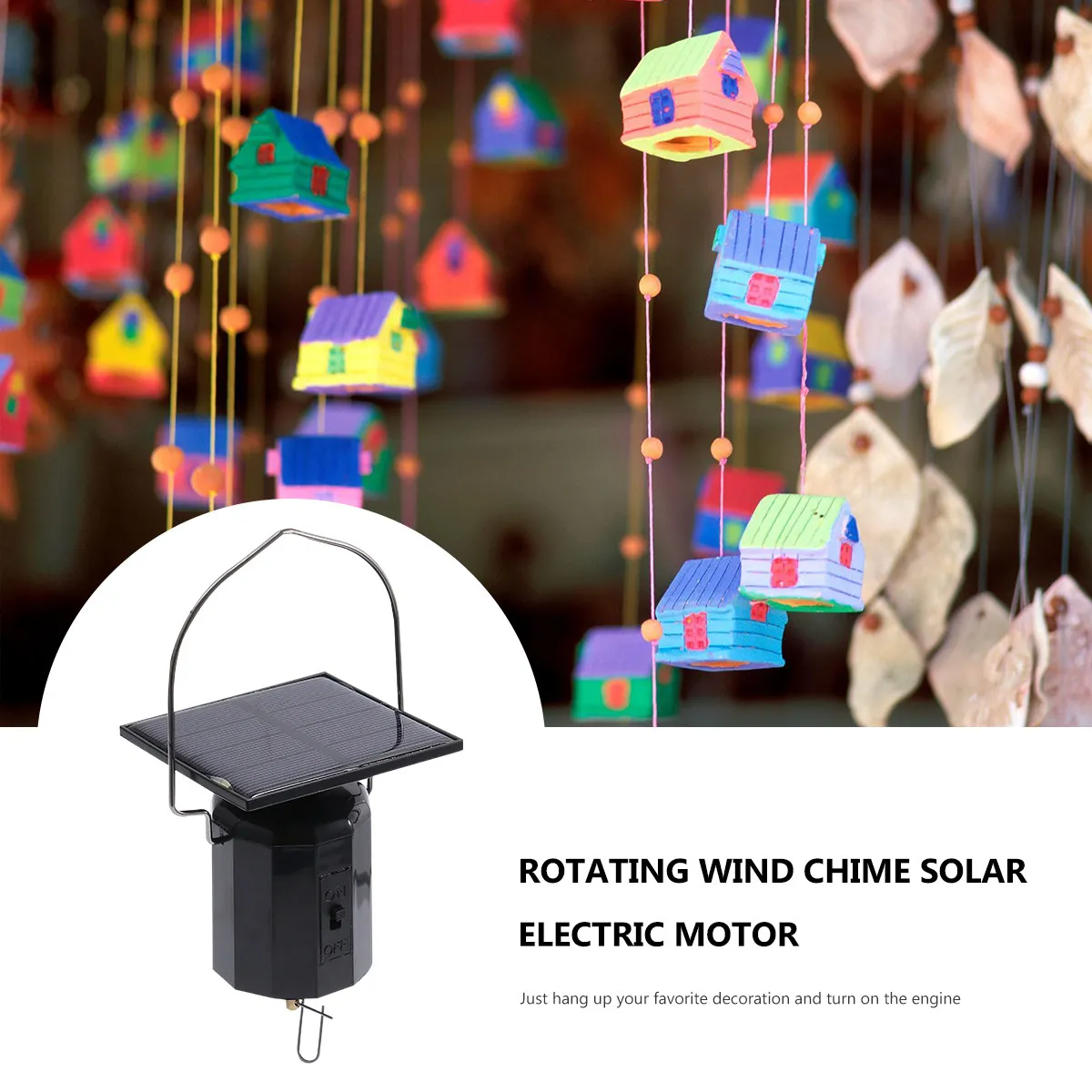 Rotating Solar Motor for Wind Chime Wind Bell Motor Hanging Type Easy on Off Switch Premium Build Quality Outdoor Garden Decor